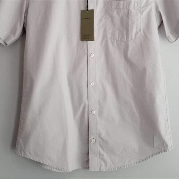 GOODFELLOW & CO. 100% Cotton Short Sleeve Button Down Shirt Grey Men's Sz M Tall - Picture 3 of 14